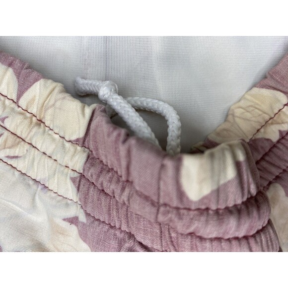 Barefoot In Paradise Womens Shorts‎ Large Light Burgundy Floral Aloha Hawaiian - Picture 4 of 7